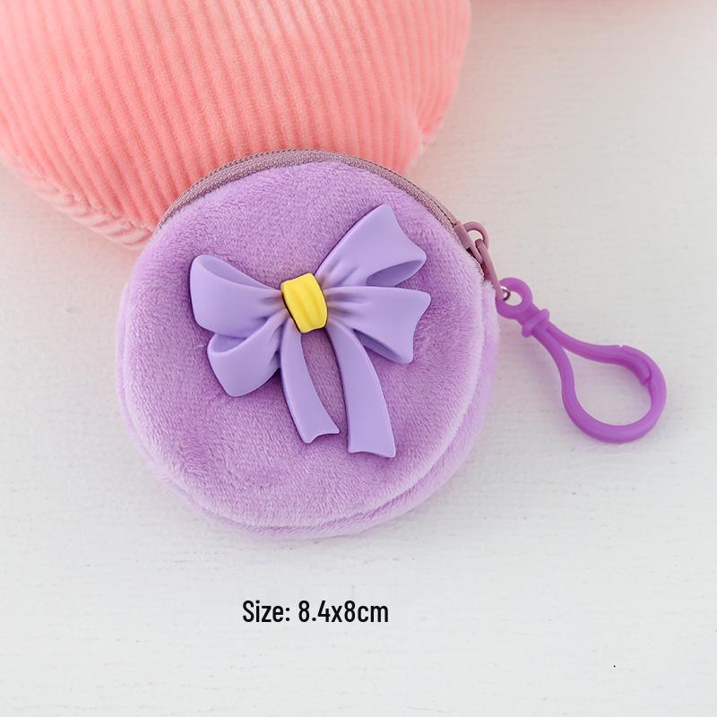 Cartoon Plush Coin Purse: Cute Portable Mini Bag for Earphones and Accessories