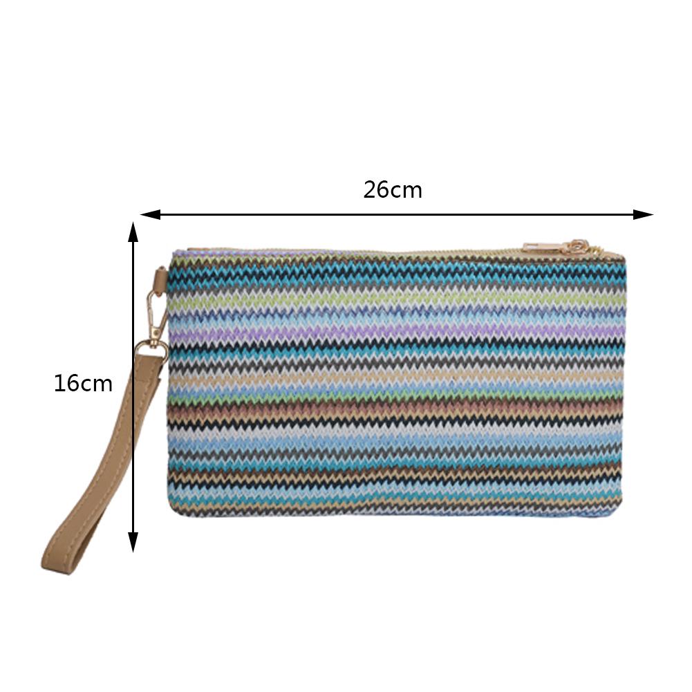 Vintage Handgewebte Clutch Tasche Bunt Geld Strand Lange Tasche Handgemacht Lässig Tragbar Elegant Exquisit für Wochenendurlaub