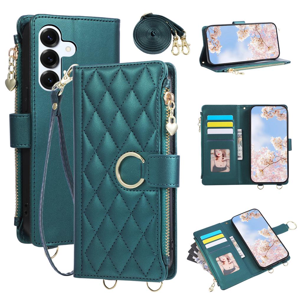 Crossbody Zipper Cards Solt Wallet Flip Leather Case For Samsung Galaxy S26 Ultra S25 S24 Plus S23 S22 A17 A07 A57 A37 Cover