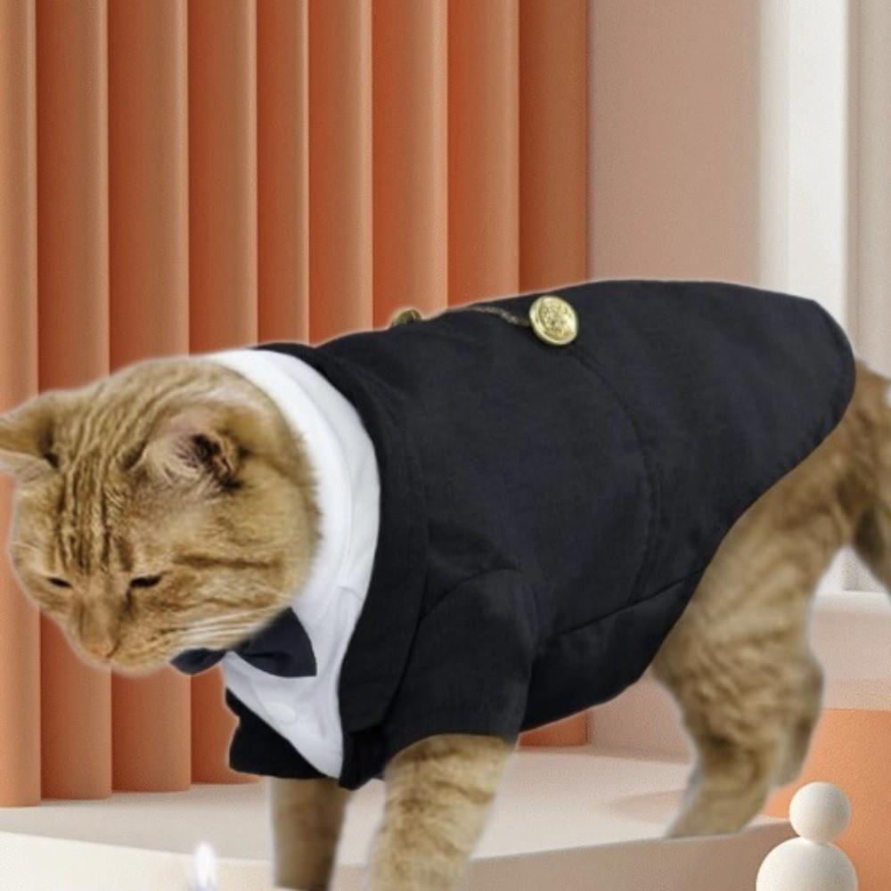 Wedding Dress with Tie Cat Birthday Tailcoat Clothes Formal Attire Small Pet Vest  Halloween