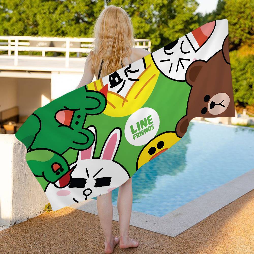 Classic Cartoon L-LINE F-FRIENDS Beach Towel Colorful Bath Towels For Girl Microfiber Quick Dry Sand Free Beach Gym Pool