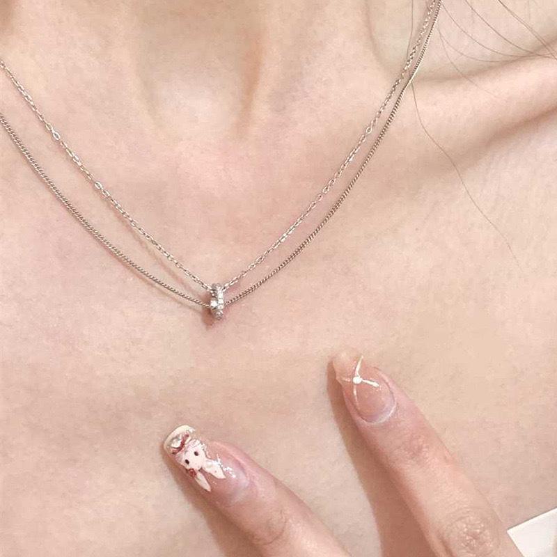 Minimalist Double Layer Circle Choker Necklace for Women – Stylish Clavicle Chain Jewelry