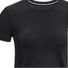 Under Armour Solid Color Running Loose Fitness Knit Crew Neck Short Sleeve T-Shirt Women Tops Black 1375698-001