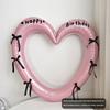 Heart-Shaped Aluminum Film Photo Frame with Bow Accents for Birthday Parties