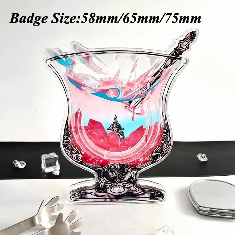 

Значок-подставка для винного бокала серии Gem Special для аниме-персонажа, значок 75 мм, стильные акриловые украшения, настольное украшение, оптом розовый