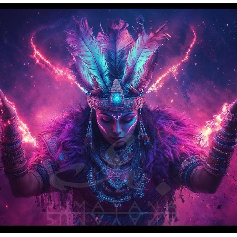 Tapestry Shamanic Goddess Dark Night Jet 75x100