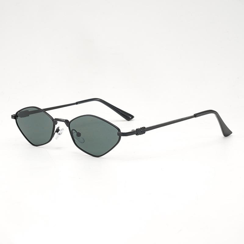 

Slim Angular Metal Frame Sunglasses Multiple Color Options Minimalist Design Fashion Eyewear For Daily Outfits KJ148