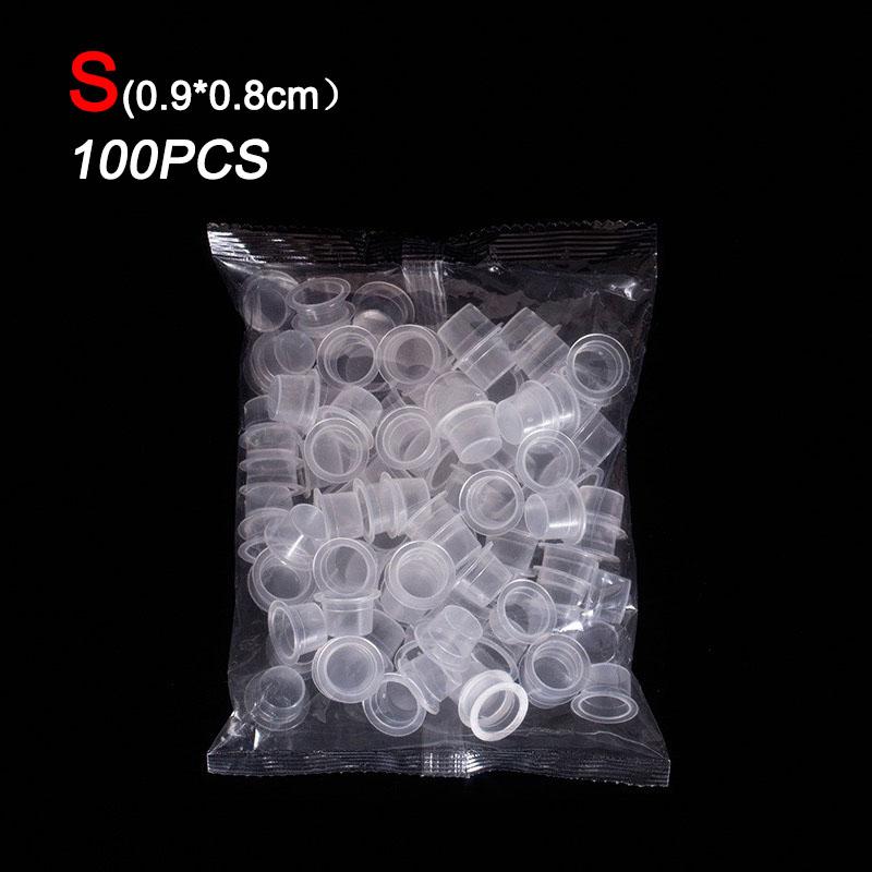 100pc S/M/L Plastic Disposable Microblading Tattoo Ink Cups Tattoo Permanent Makeup Pigment Clear Holder Container Accessory
