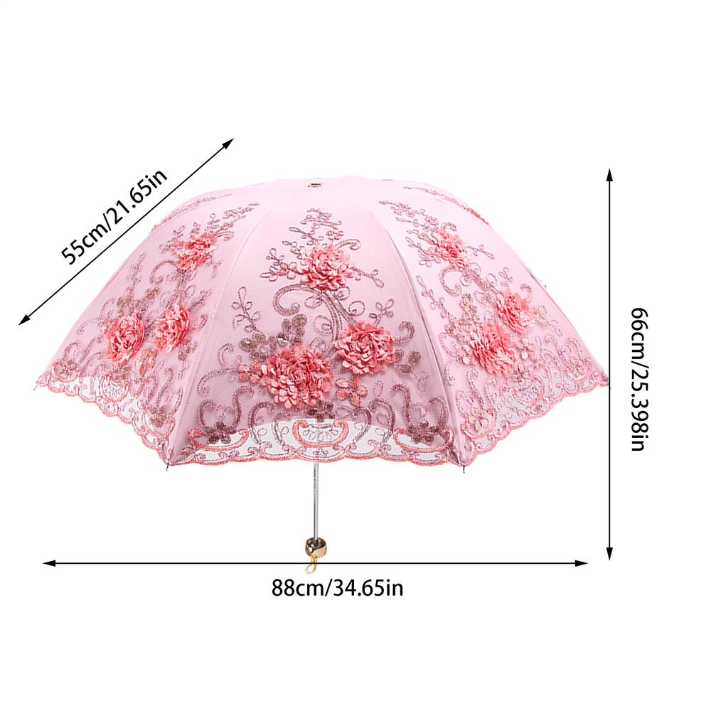 

Портативный водонепроницаемый ветрозащитный винтажный складной двухслойный зонт для женщин для улицы парка пляжа пикника путешествий Iron&10K розовый