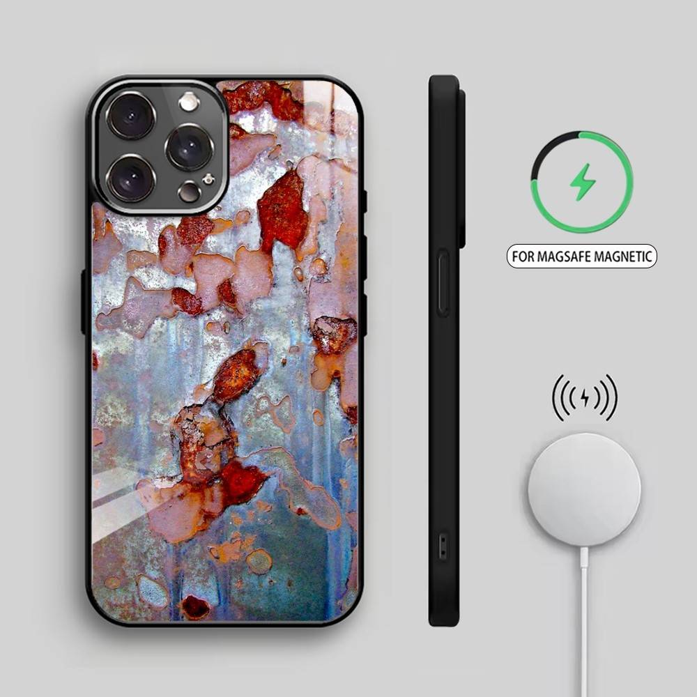 G-Grunge T-Textur R-Rostig Handyhülle Für iPhone17,16,15,14,13,12,11 Plus,Pro Max Magnetisch Für Magsafe Kabelloses Laden