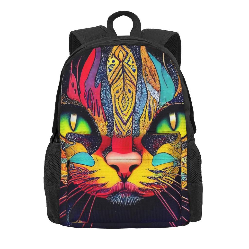 Magic Cats Mugs Backpack Cartoon Animal Style Backpacks Unisex Cycling Durable School Bags Design Rucksack