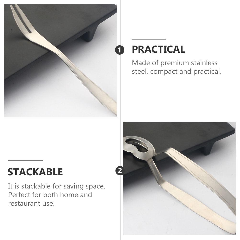 4 Pcs Baked Snail Tableware Serving Tongs Home Fork Flatware Kitchen Utensils
