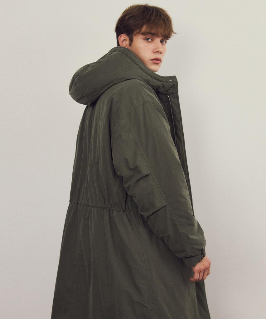 Wednesday Oasis M-65 Fishtail Hooded Padded Field Coat_Khaki