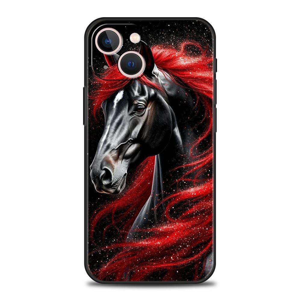 Horse Animal Phone Case for iPhone 16 15 14 13 12 Pro Max 11 Pro Max 7 8 Plus 16E XR Shockproof Soft TPU Shell Fundas Capas Bags