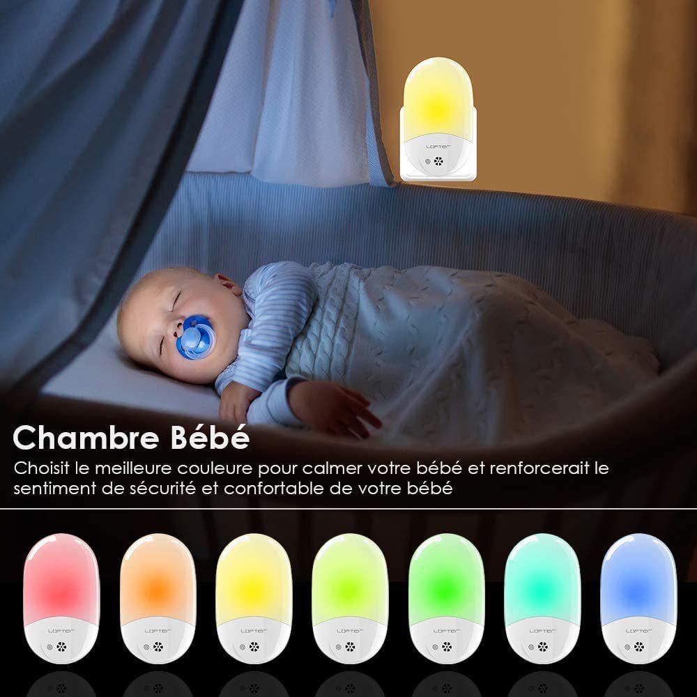 670nm Red Night Light with Ambient & Seven-Color Options, Light Sensing Bedside Lamp for Feeding