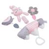 Baby Crib Hanging Rattles Toy Cute Bunny Soft Vibrant Colors Clip On Plush Hanging Toy for Boys