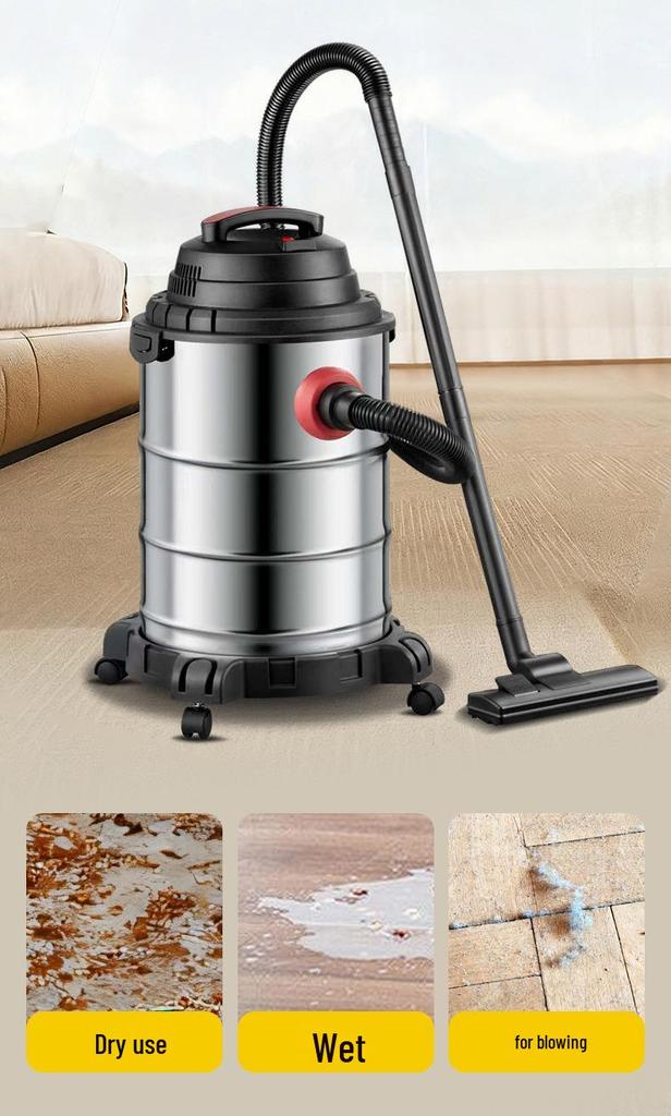 High-Power Three-in-One Wet Dry Vacuum Cleaner with Strong Suction for Household and Commercial Use