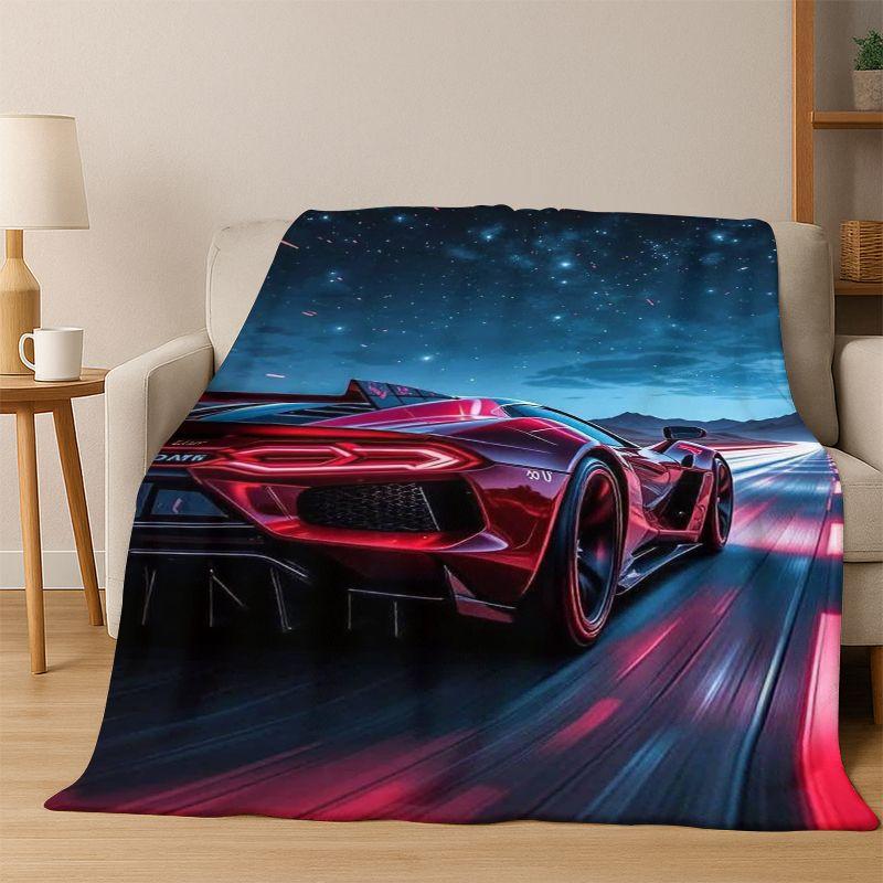 Future Concept Sports Car Moto Racing Flannel Blanket Soft Warm Throw Blanket for Bedroom Living Room Bed Travel Camping Picnic