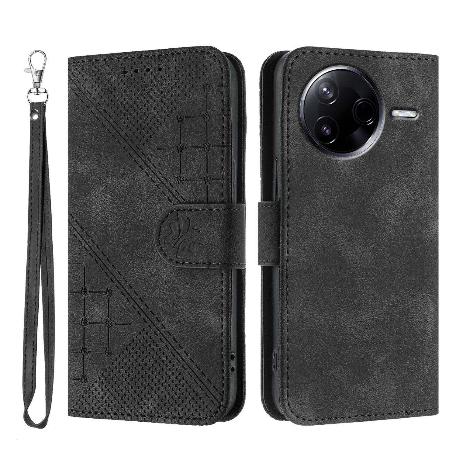 

For Xiaomi Redmi K80 Pro 5G/Xiaomi Poco F7 Ultra 5G Leather Wallet Case Butterfly Flower Imprinted Phone Cover with Strap F