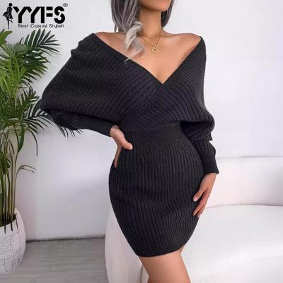 Γυναικεία Μόδα Casual Φθινόπωρο Χειμώνας μονόχρωμο πουλόβερ με μακρυμάνικο λαιμόκοψη V