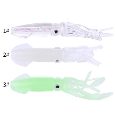 Soft Luminous Octopus Trolling Saltwater Bait Squid Skirt Fishing Lures Glow In Dark