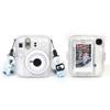 Translucent Glitter Instant Camera Case 3 In 1 with Cartoon Sticker Protective Cover Anti Scratch for Fujifilm Instax Mini 13