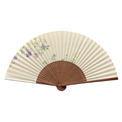 Kyoto Fan with Iron Wire Made In Japanese Accessory for Perfect for Personal Use or As a 19cm Long X 35cm Wide When (Beige) Kyoto, Japan. Elegant,
