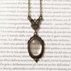 Magnifying Glass Necklace Monocle Glasses Lace Edge Oval-Magnifier Glasses Necklace Decor for Reading Birthday Gifts