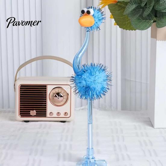 Premi Divertenti per la Classe, Penne a Sfera in Plastica con Struzzo Cartone Animato, Penna Divertente Autoportante, Punta da 0.5mm, Giocattoli Creativi da Scrivania, Scrittura Peluche