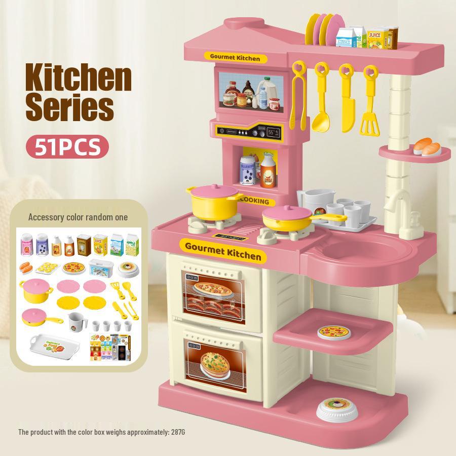Kids' Cross-Border Kitchen Playset: Mini Cooking & Dining Simulation Toys for Boys and Girls