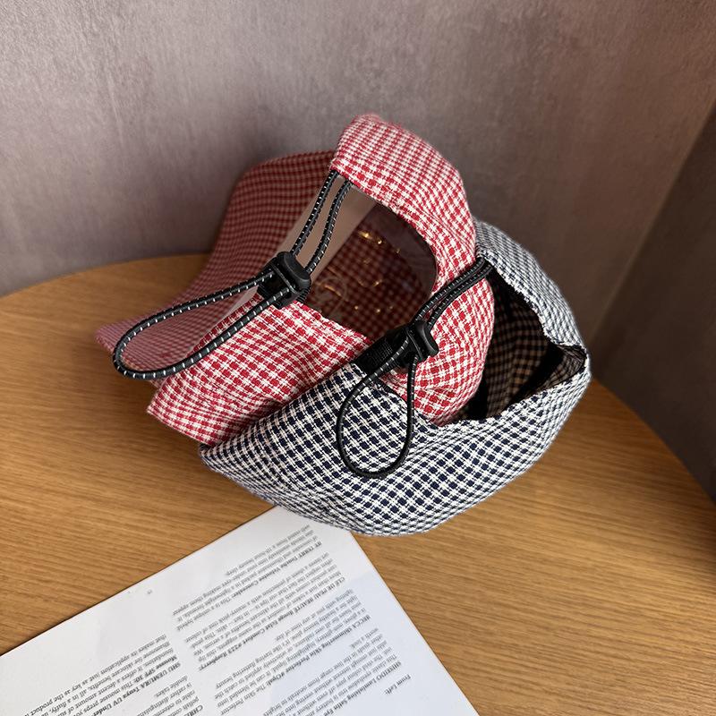 Matching Family Plaid Baseball Cap - Lightweight, Stylish Letter Embroidery, Casual Soft Top Sun Hat for Boys and Girls