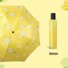 Summer Fresh Fruit Pattern Dual-Use Three-Fold Umbrella for Sun and Rain, Black Glue Design