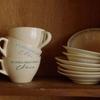 Korean Instagram's Same Retro French Cream Colored Coffee Cup and Plate Breakfast Cup Ceramic Dining Plate 350ml