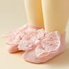 2Set Korean Style Baby Headband Socks Set Lace Bow Elastic Hair Band Anti Slip Socks  0-12 Months