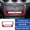 Real Carbon Fiber For Mercedes Benz CLA 2014-2018 Car Console CD Panel Frame Decoration Sticker Car Interior Accessories