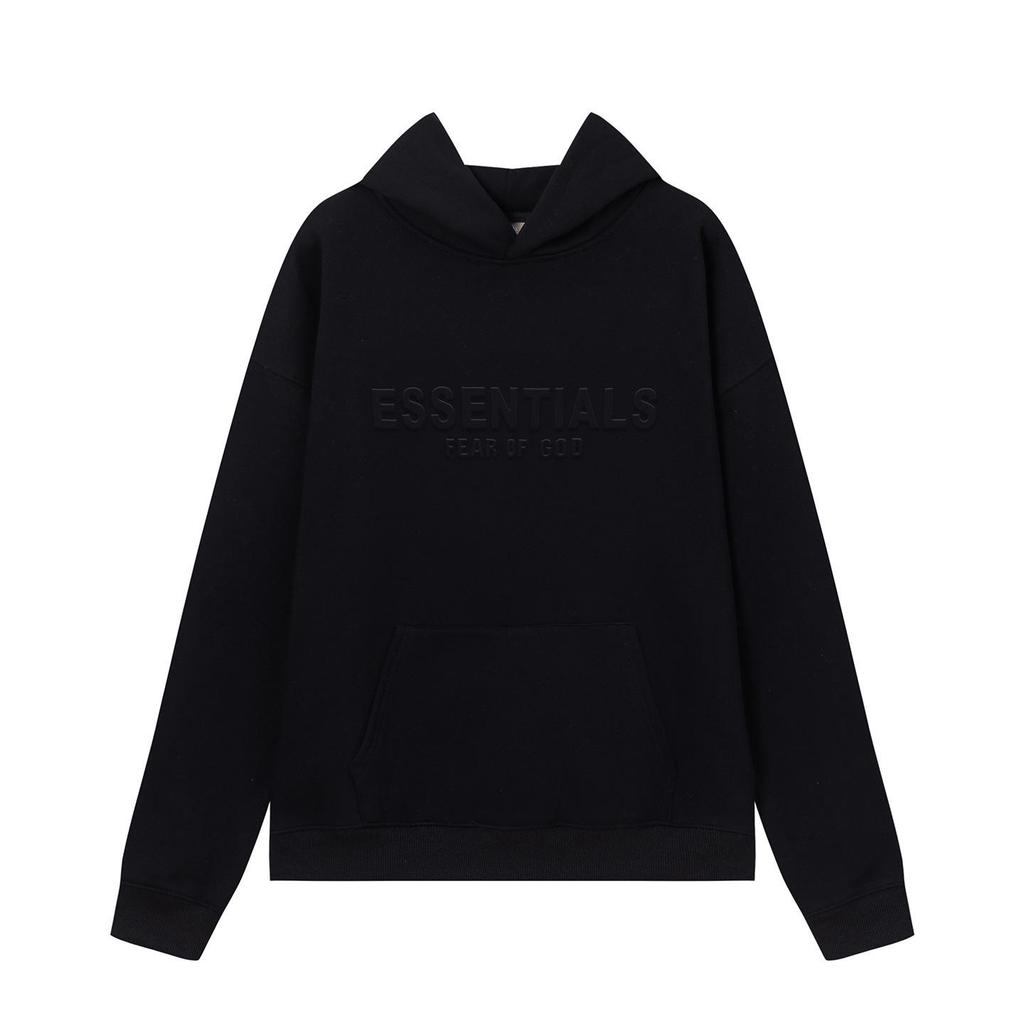 FEAR OF GOD ESSENTIALS Unisex Samt-Hoodie mit Beflocktem Schriftzug