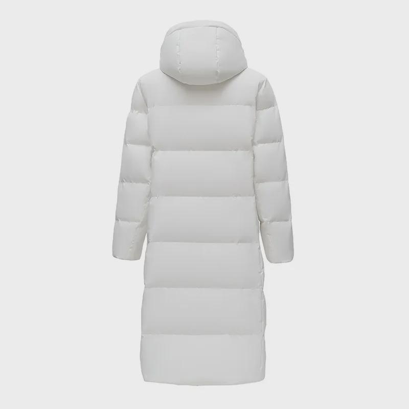 Unisex Long Over-the-Knee Thick White Duck Down Jacket - Winter Chinese Opera Style