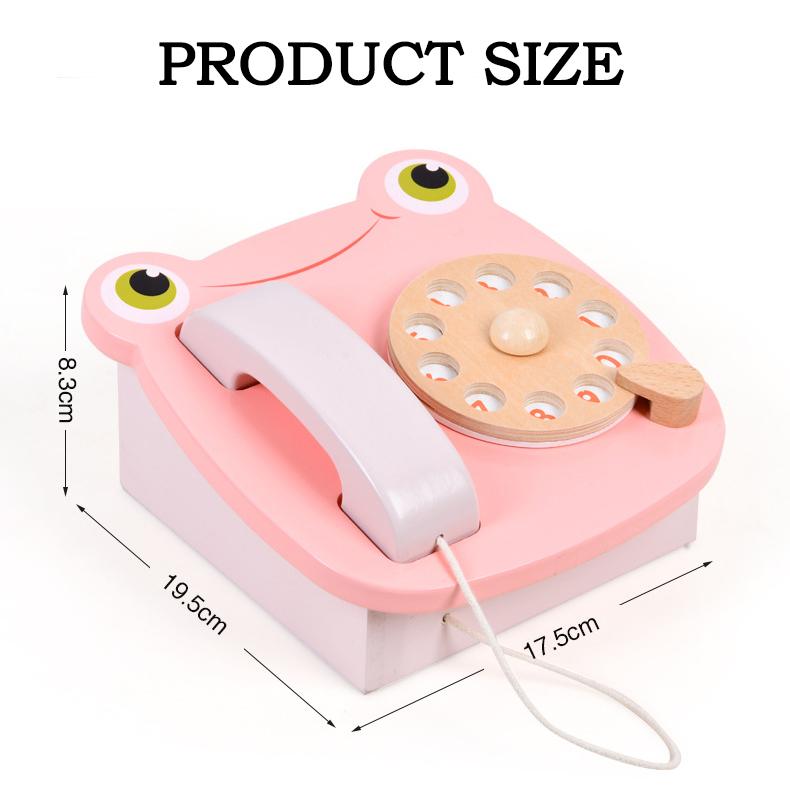 BABIBO Wooden Simulation Frog Telephone Play House Parent-child Interactive Toy Children's Day Gift Baby Cognition