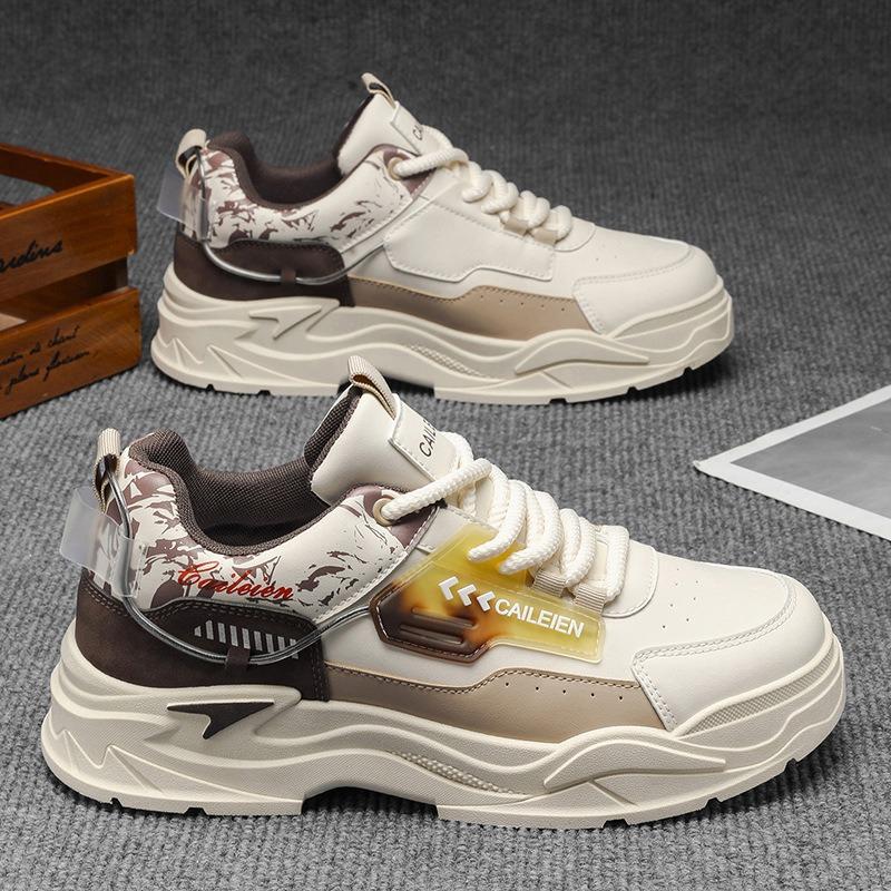 Men Breathable Thick Sole Casual Sports Sneakers Fashion Versatile White Skate Shoes 39
