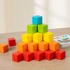 Wooden Rainbow Cube Teaching Aids Large Particles Square Building Block Number Sense Children's Space Thinking Educational Toys