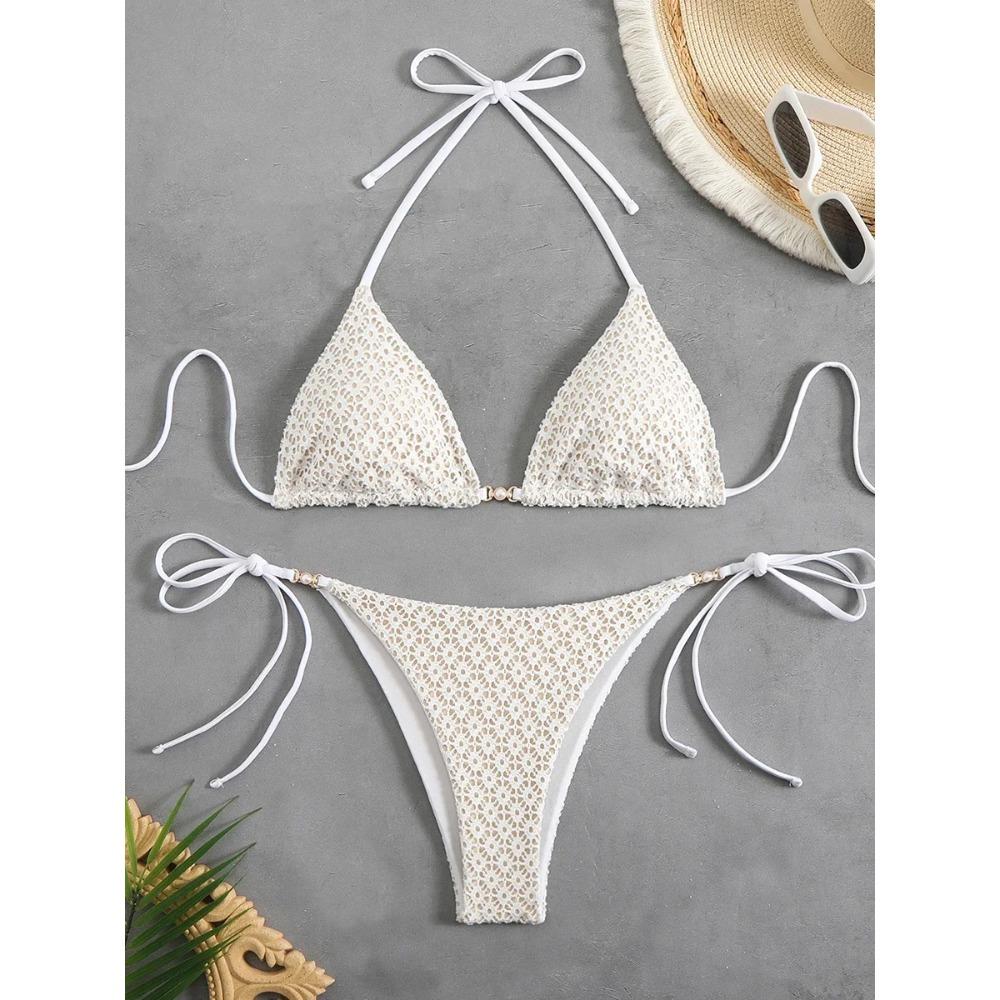 Sexy Micro Bikini 2025 Women Chain Swimsuit Female Swimwear Thong Bikinis Sets Brazilian Bathing Suit Beach Wear Lace Up Biquini