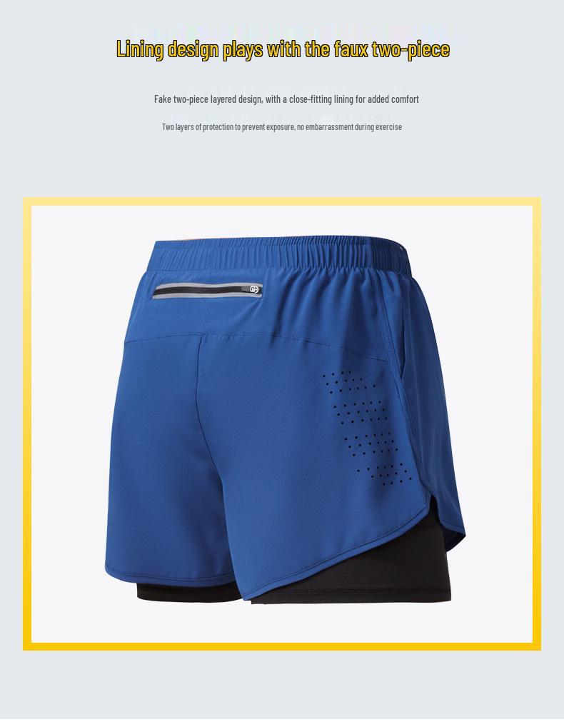 Men's Quick-Dry Double-Layer Running Shorts - Loose Fit, Anti-Exposure, Athletic Three-Point Design