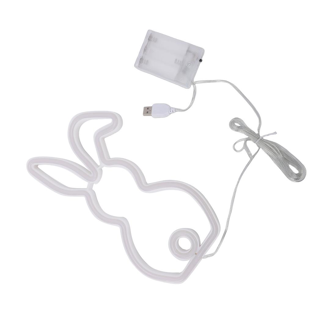   Neon Light Battery Operated Bunny LED Neon Sign Easter Decoration for Bedroom Dorm Easter Party Bar
