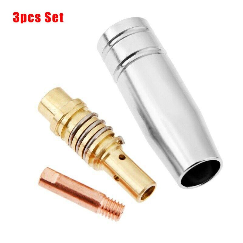3pcs Set Welding Accessories Torch Air Cooled MB Contact Tip Gas Nozzle