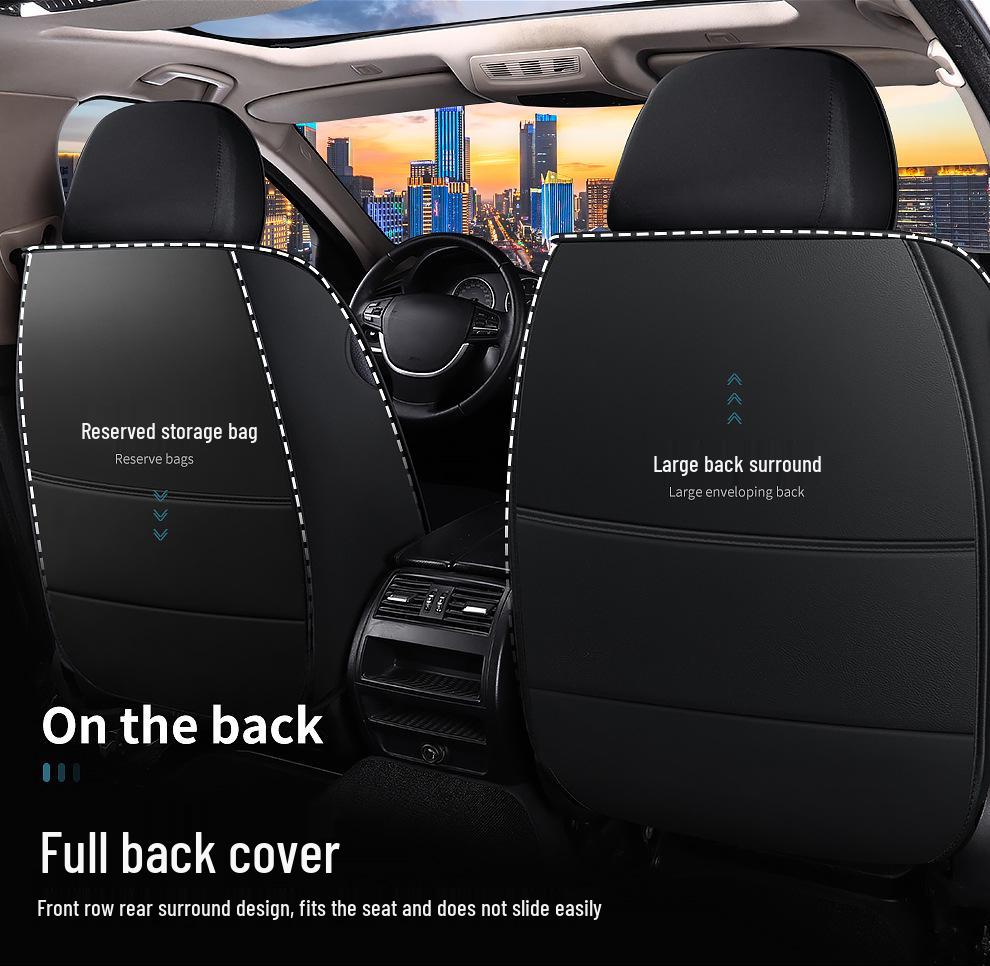 Nappa Leather Universal Car Seat Cover Set - 8-Piece, Full Wrap, All-Season Compatibility