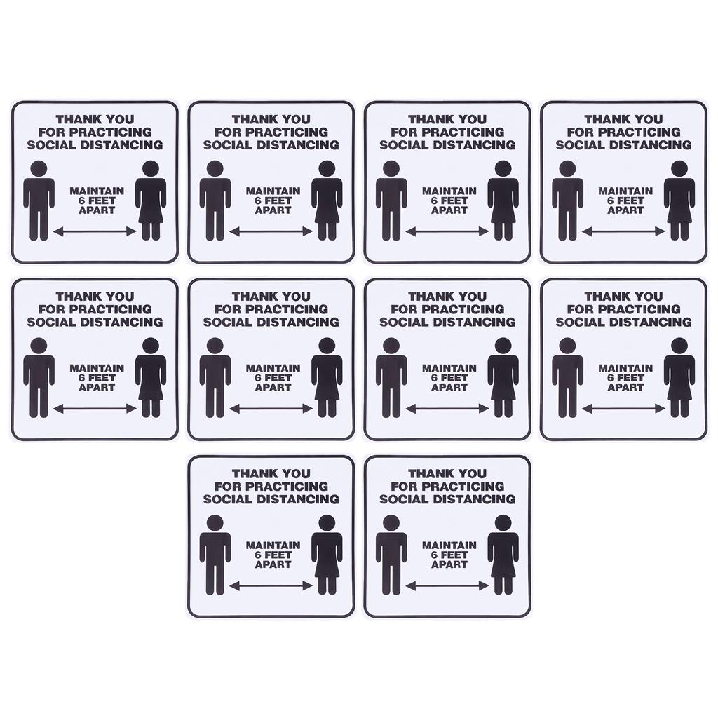 2 Set Floor Sticker Floor Distancing Signs Marker Warning Decal for Mall School Public Area