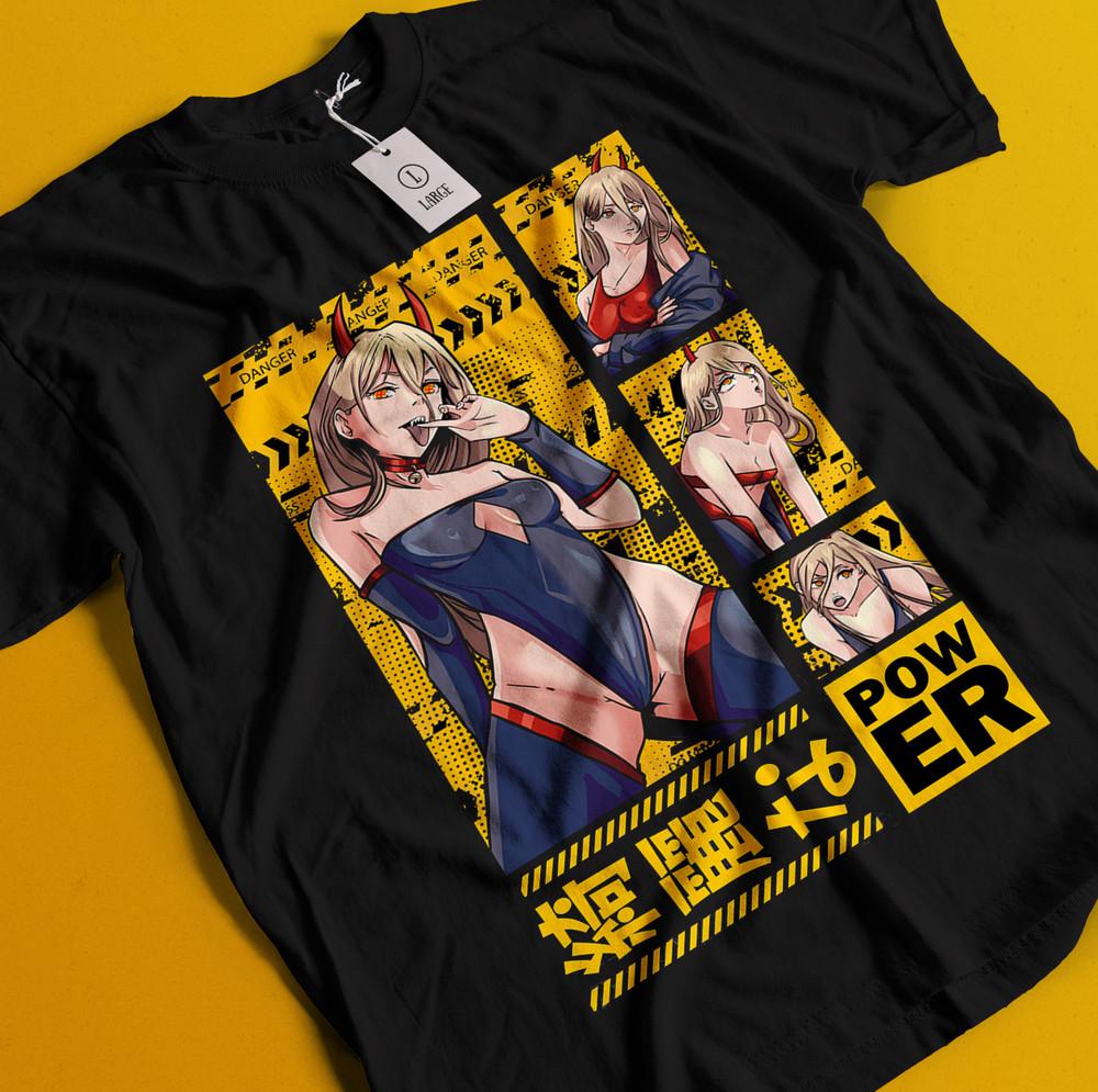 

Chainsaw Man Makima T-Shirt Asa Aki Anime Denji Shirt Power Tshirt All Size Tee 2XL