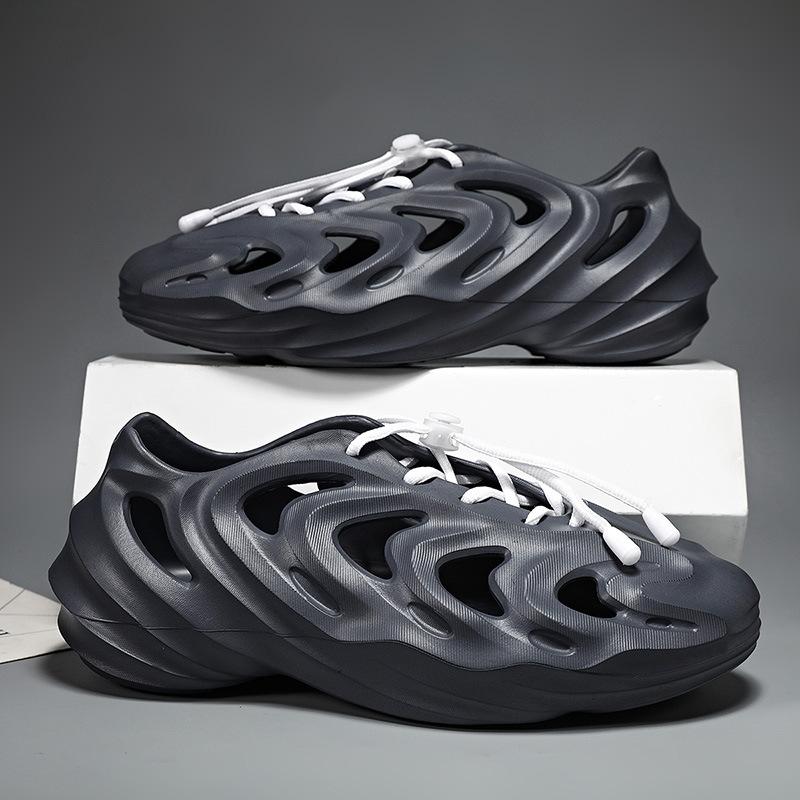 Special-shaped Coconut Beach Hole Shoes EVA Step On Shit Feeling Thick-soled Beach Shoes Summer Breathable Hollow Elastic Sandals