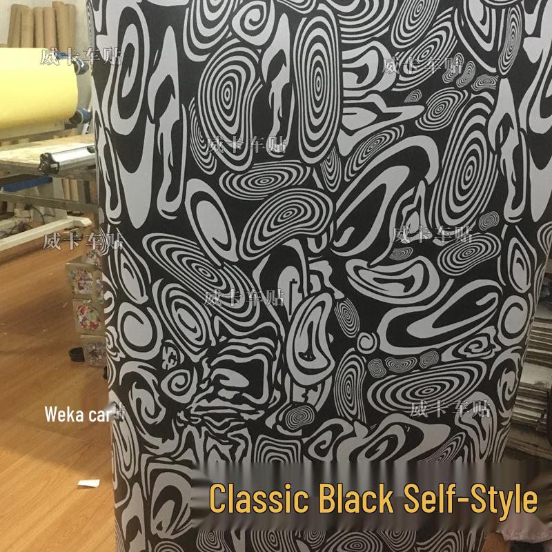 Black & White Zebra Checkered Car Camouflage Wrap Film