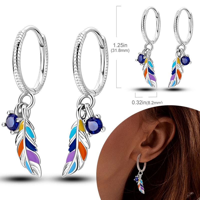 Women Earring 925 Silver Hoop Earrings Love Heart Butterfly Drop Earring Stud For Women Girls Party Jewelry Gifts